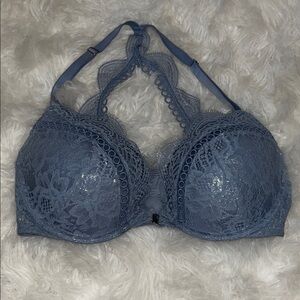 Victoria's Secret Lace Halter Bra in Gray